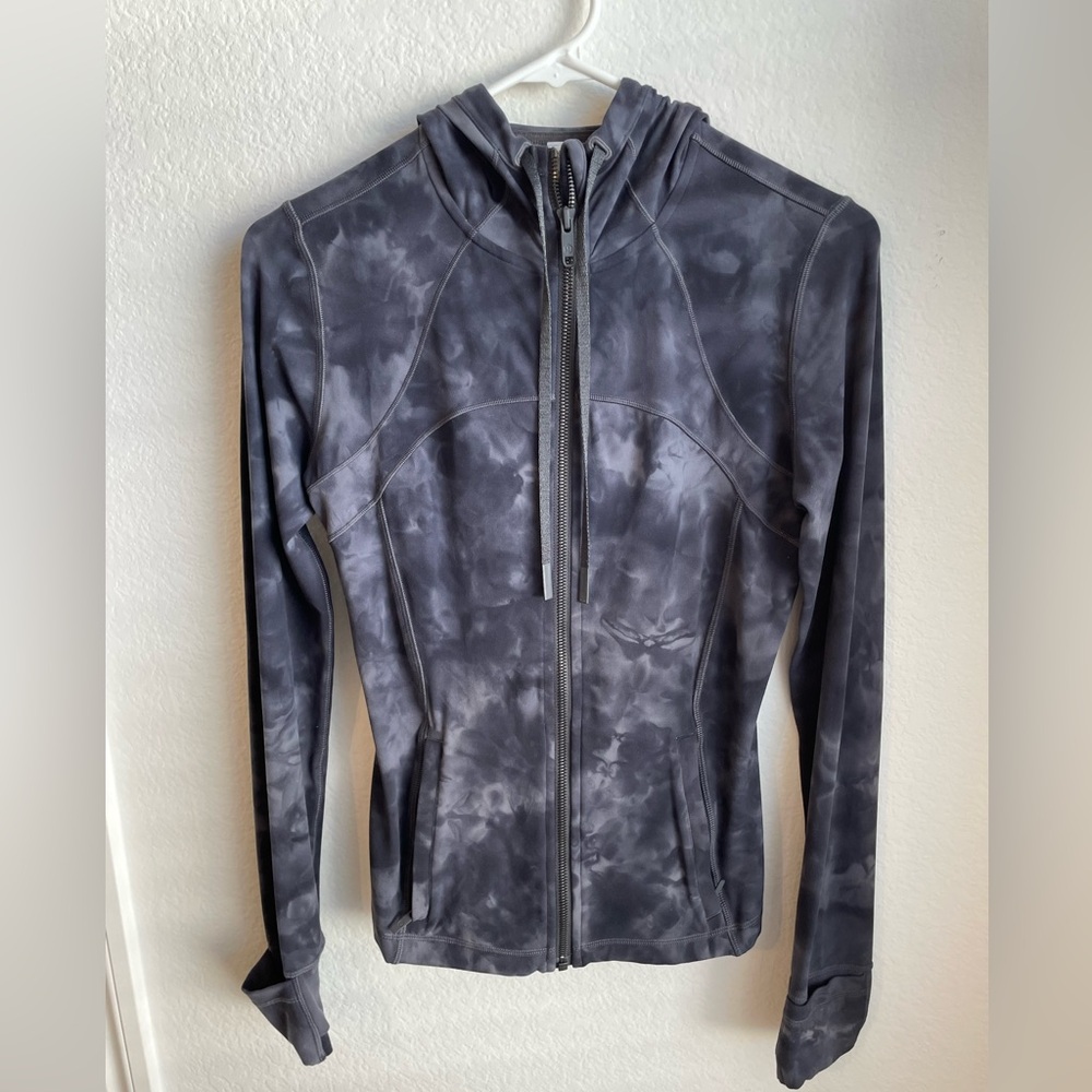 Lululemon Hooded Define Full Zip Up Nulu Jacket graphite tie dye size 6